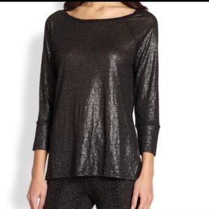 Joie Metalic Linen Long Sleeve T shirt